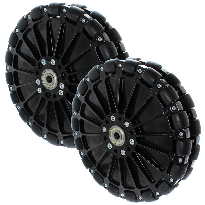 8 in. Dualie Plastic Omni Wheel - am-0474a - Bearings Installed=0.375 in. - migrated