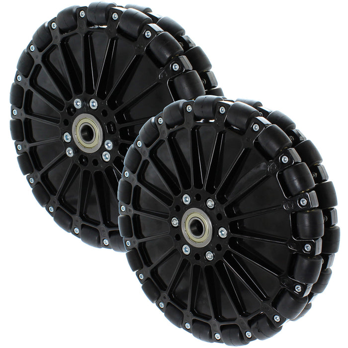 8 in. Dualie Plastic Omni Wheel - am-0475a - Bearings Installed=0.5 in. - migrated
