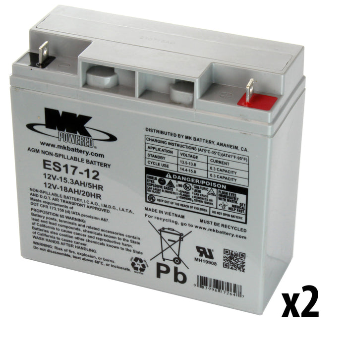 MK ES17-12 12V SLA Battery (Set of 2) - am-0844 - migrated
