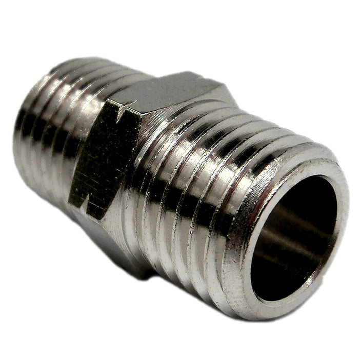 Pneumatic Fitting Hex Nipple - am-2188 - Material=Brass, Thread Size=1/4 in. NPT - migrated