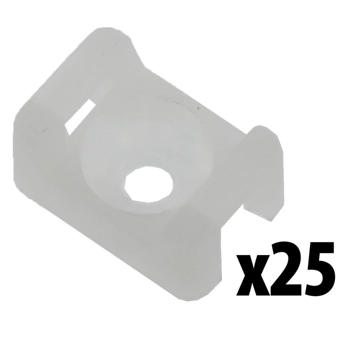 White Cable Tie Base Saddle Wire Holder Qty 25 - am-2594 - migrated