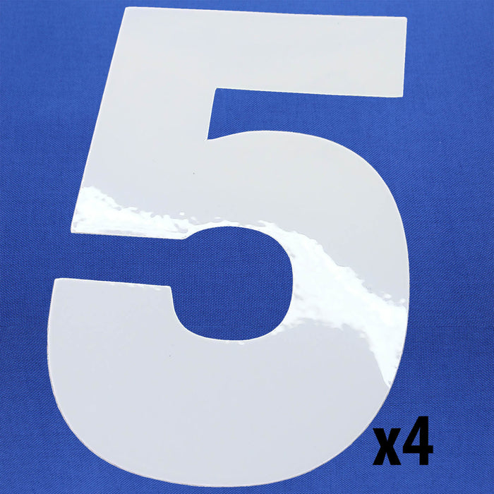 Vinyl Adhesive Numbers White 4 in. tall Qty. 4 - am-2685 - Number=Five - migrated