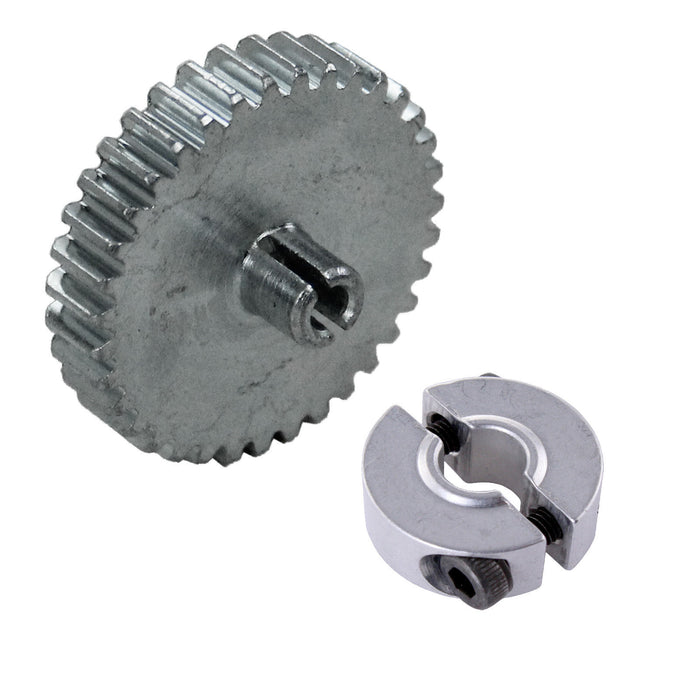 32 DP 0.125 in. Round Bore Steel Pinion Gear for NeveRest - am-3682 - Tooth Count=35, Includes Collar Clamp=Yes - migrated