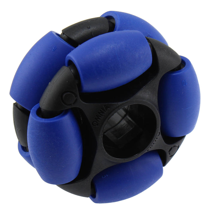 2 in. Dualie Omni Wheel - am-3902_blue - Bore=14 mm Hex, Durometer=50A - migrated