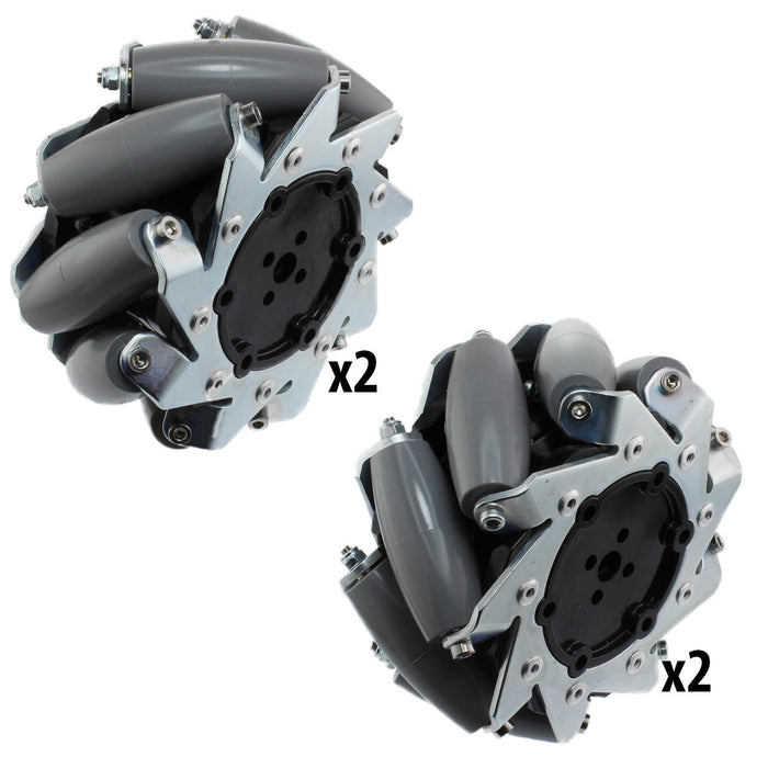 4 in. HD Mecanum Wheels - am-3919 - Mecanum Wheel=Full Set, Bore=Nub Bore - migrated