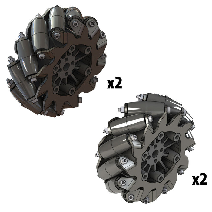 4 in. BB Mecanum Wheels - am-4734 - Bore=Nub Bore, Mecanum Wheel=Full Set - migrated