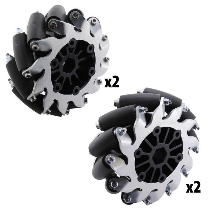 4 in. BB Mecanum Wheels - am-4736 - Bore=0.5 in. Hex Bore, Mecanum Wheel=Full Set - migrated