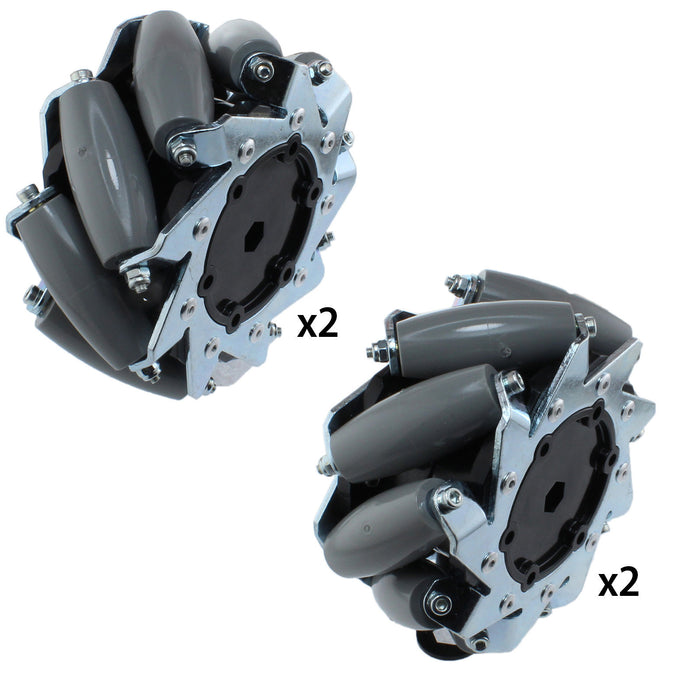 4 in. HD Mecanum Wheels - am-4763 - Mecanum Wheel=Full Set, Bore=3/8 in. Hex - migrated