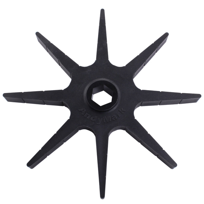 Compliant Stars - am-5123_black - Bore=1/2 in Hex, Durometer=60A - migrated