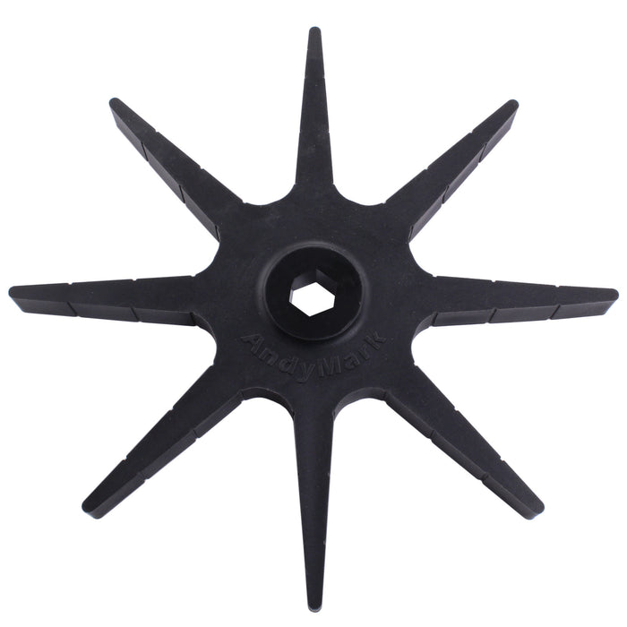Compliant Stars - am-5124_black - Bore=3/8 in Hex, Durometer=60A - migrated