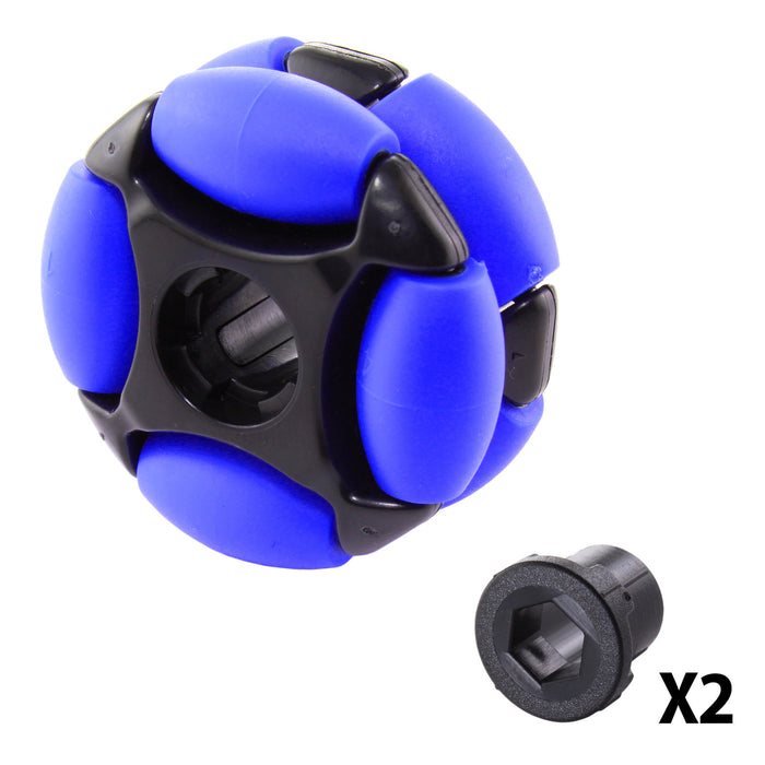 35 mm Dualie Omni Wheel - am-5162_blue - Bore=5 mm Hex - migrated