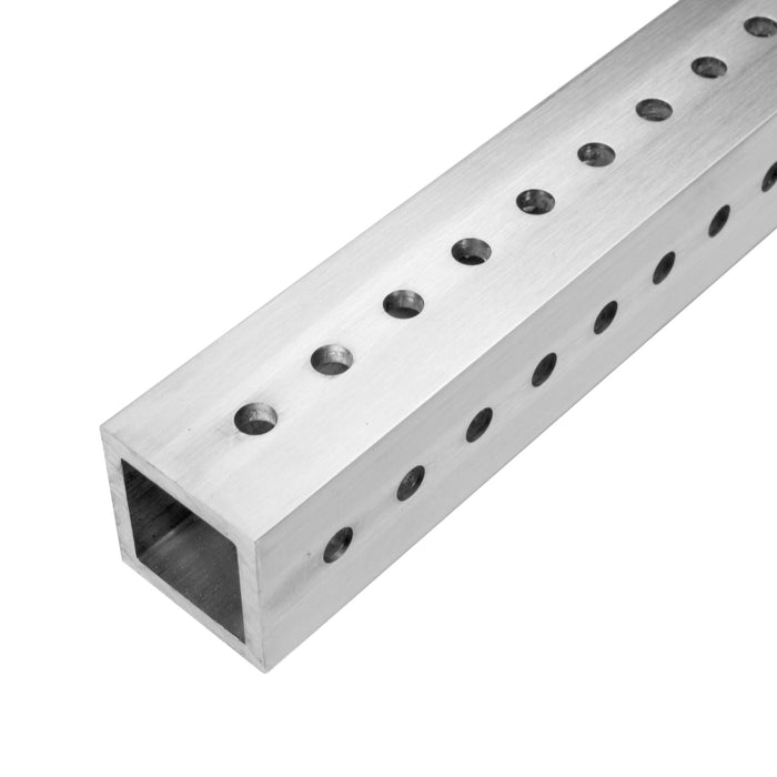 Pre-Drilled Box Tube Extrusion - am-5178 - Profile=1 in. x 1 in., Thickness=1/8 in. - migrated