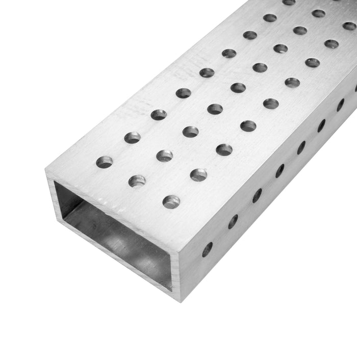 Pre-Drilled Box Tube Extrusion - am-5180 - Profile=2 in. x 1 in., Thickness=1/8 in. - migrated