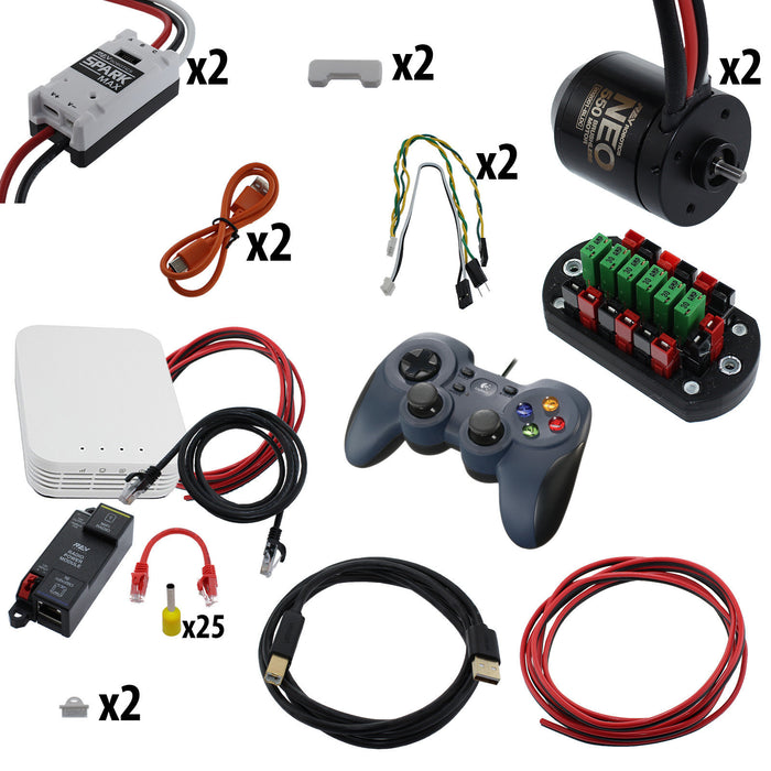 Electronic Bundles Builder - BCFX253 - 1) Processor=roboRIO READY (BYOr), 2) Speed Controller=Spark MAX, 3) # of Motors=2, 4) Motor Type=NEO 550, 5) Power Distribution=PP45 Power Board - migrated