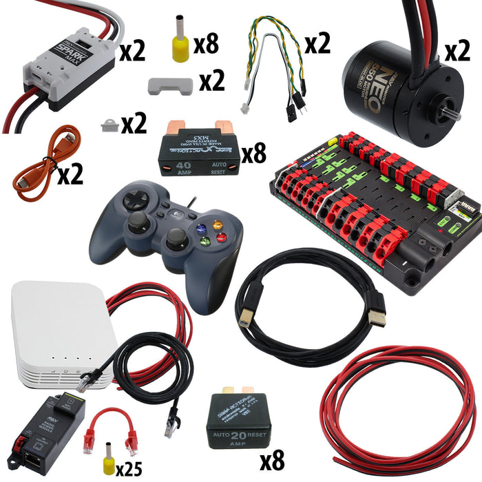 Electronic Bundles Builder - BCFX25P - 1) Processor=roboRIO READY (BYOr), 2) Speed Controller=Spark MAX, 3) # of Motors=2, 4) Motor Type=NEO 550, 5) Power Distribution=Power Distribution Panel - migrated