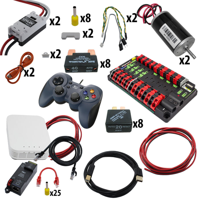 Electronic Bundles Builder - BCFX2CP - 1) Processor=roboRIO READY (BYOr), 2) Speed Controller=Spark MAX, 3) # of Motors=2, 4) Motor Type=CIM, 5) Power Distribution=Power Distribution Panel - migrated