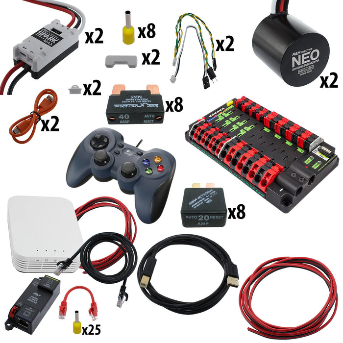 Electronic Bundles Builder - BCFX2NP - 1) Processor=roboRIO READY (BYOr), 2) Speed Controller=Spark MAX, 3) # of Motors=2, 4) Motor Type=NEO 1.1, 5) Power Distribution=Power Distribution Panel - migrated