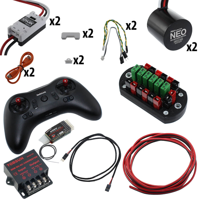 Electronic Bundles Builder - BCLX2N3 - 1) Processor=RadioLink, 2) Speed Controller=Spark MAX, 3) # of Motors=2, 4) Motor Type=NEO 1.1, 5) Power Distribution=PP45 Power Board - migrated