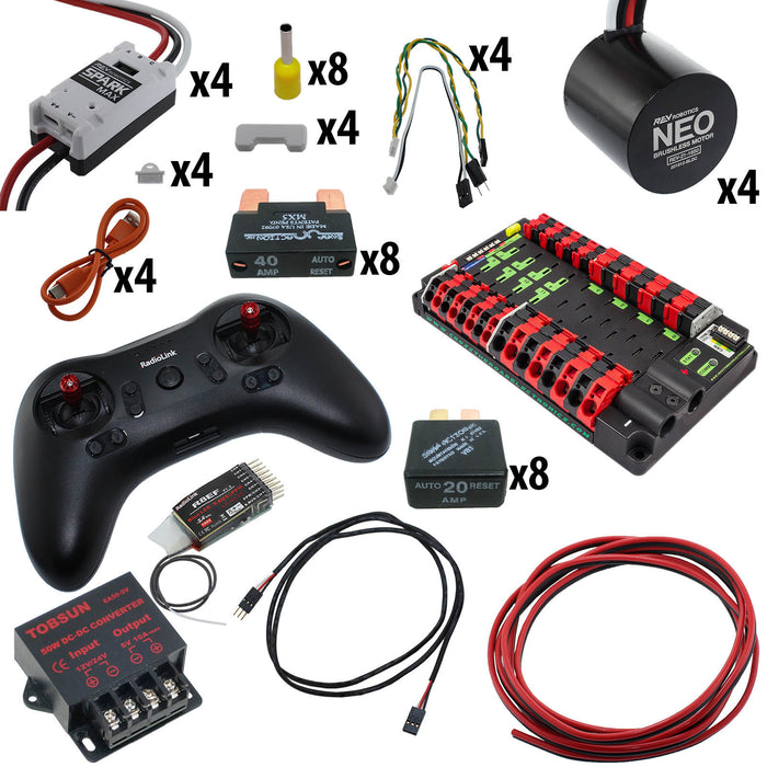 Electronic Bundles Builder - BCLX4NP - 1) Processor=RadioLink, 2) Speed Controller=Spark MAX, 3) # of Motors=4, 4) Motor Type=NEO 1.1, 5) Power Distribution=Power Distribution Panel - migrated