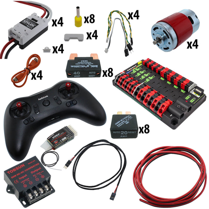 Electronic Bundles Builder - BCLX4RP - 1) Processor=RadioLink, 2) Speed Controller=Spark MAX, 3) # of Motors=4, 4) Motor Type=RedLine, 5) Power Distribution=Power Distribution Panel - migrated