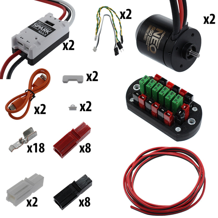 Electronic Bundles Builder - BCNX253 - 1) Processor=NONE, 2) Speed Controller=Spark MAX, 3) # of Motors=2, 4) Motor Type=NEO 550, 5) Power Distribution=PP45 Power Board - migrated