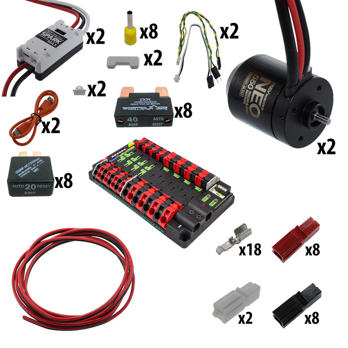 Electronic Bundles Builder - BCNX25P - 1) Processor=NONE, 2) Speed Controller=Spark MAX, 3) # of Motors=2, 4) Motor Type=NEO 550, 5) Power Distribution=Power Distribution Panel - migrated