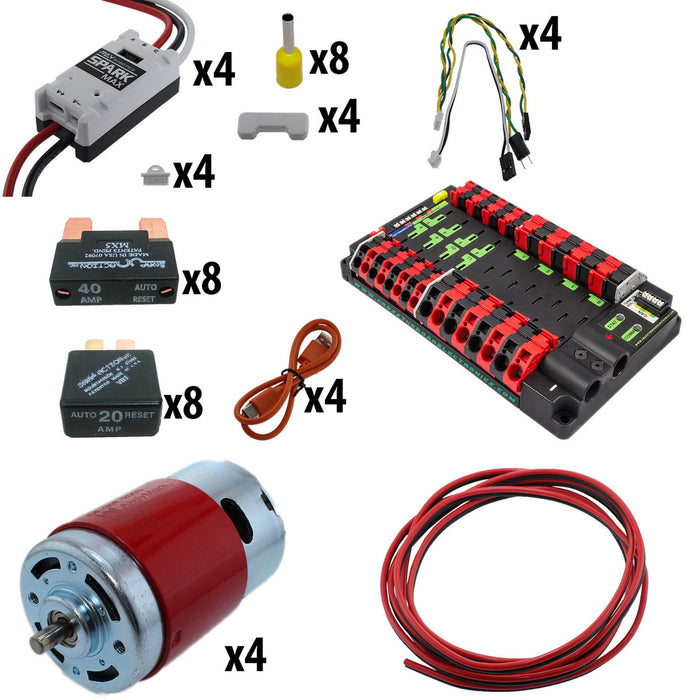 Electronic Bundles Builder - BCNX4RP - 1) Processor=NONE, 2) Speed Controller=Spark MAX, 3) # of Motors=4, 4) Motor Type=RedLine, 5) Power Distribution=Power Distribution Panel - migrated