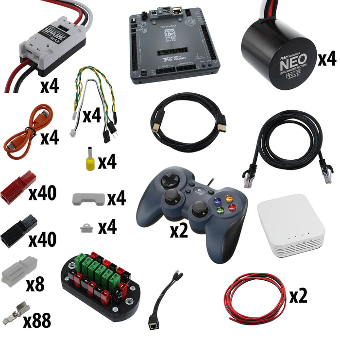 Electronic Bundles Builder - BCRX4N3 - 1) Processor=roboRIO, 2) Speed Controller=Spark MAX, 3) # of Motors=4, 4) Motor Type=NEO 1.1, 5) Power Distribution=PP45 Power Board - migrated