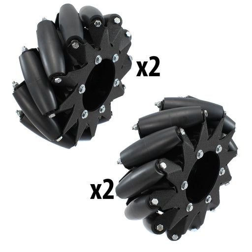 10 in. Mecanum Wheel Set Steel Body 6-hole Bore - am-0447 - migrated
