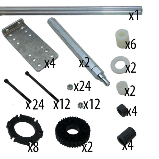 AM14U3 Upgrade Kit for 6WD 8 in. Pneumatic Wheels, no wheels or belts - am-14U3-PN8_nobelt - migrated