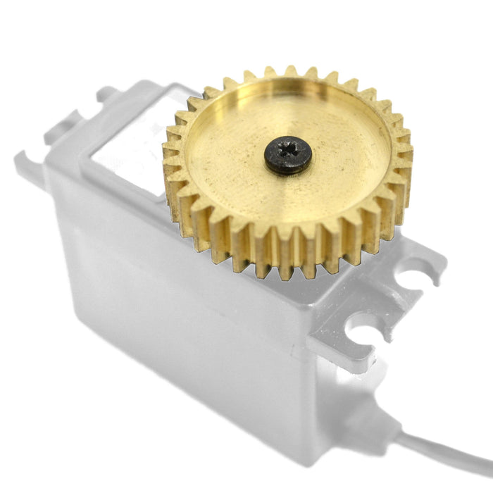 32 Tooth 32 DP Servo Spline Bore Brass Gear for Hitec Servos - am-2544 - migrated