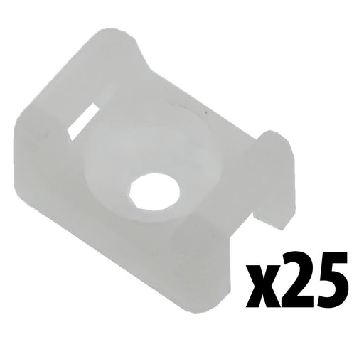 White Cable Tie Base Saddle Wire Holder Qty 25 - am-2594 - migrated