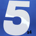 Vinyl Adhesive Numbers White 4 in. tall Qty. 4 - am-2685 - Number=Five - migrated