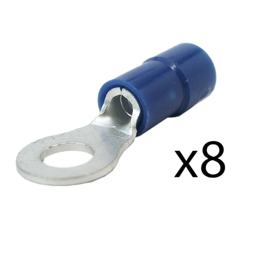 Connector, ring terminal, 14-16 AWG, Blue, Qty 8 - am-2708 - migrated