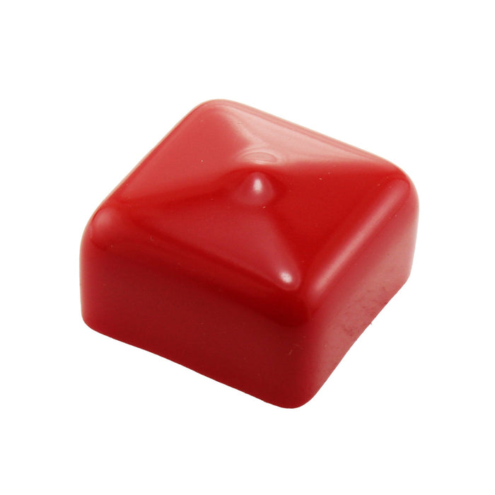 1x1 in. Short Square Tube Cap - am-4305_red - Color=Red - migrated