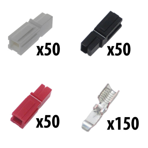 Powerpole Kit 50 Red Black and White Housings 150 Contacts - am-4380 - migrated