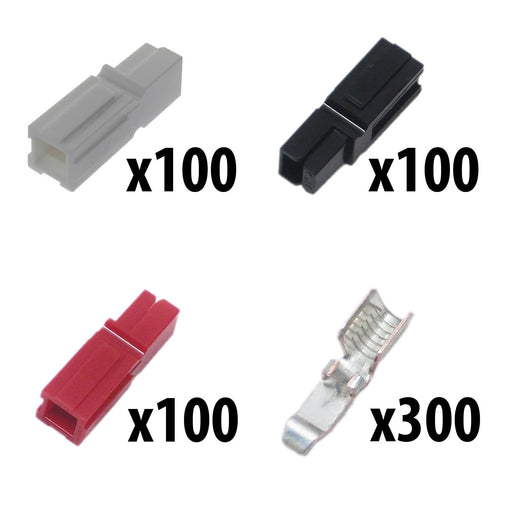 Powerpole Kit 100 Red Black and White Housings 300 Contacts - am-4381 - migrated