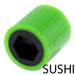 Stealth and Sushi Wheels - am-4541_green - Durometer=35A, Bore=1/2 in Hex, Diameter=1 inch - migrated