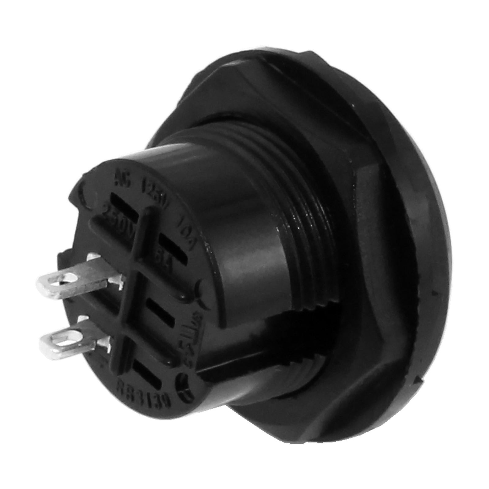 Threaded Body with Nut Panel Mount On - Off Rocker Switch — AndyMark