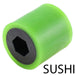 Stealth and Sushi Wheels - am-4590_green - Durometer=35A, Bore=3/8 in Hex, Diameter=1 inch - migrated