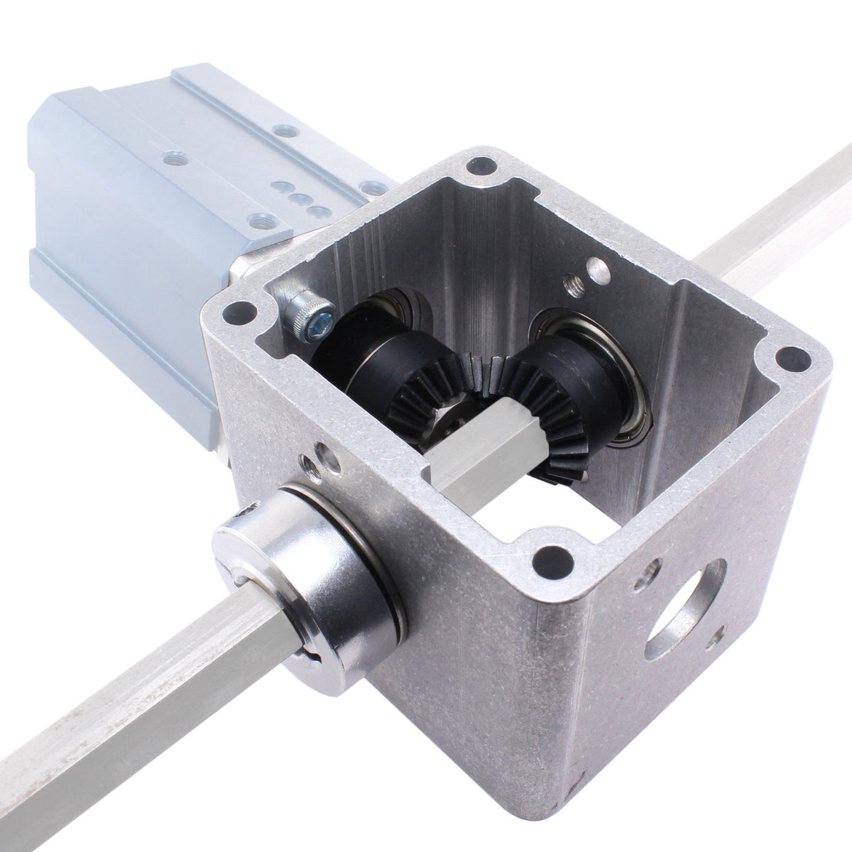 1:1 LJ Bevel Box with 0.5 in. Hex Output Shaft — AndyMark